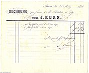 Kern Invoice from March 1878
